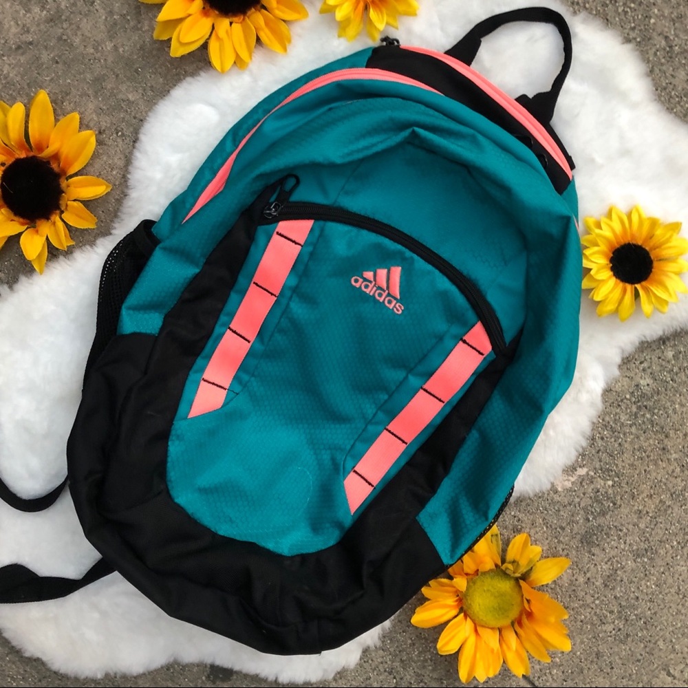 Adidas Neon Pink and Turquoise  Backpack